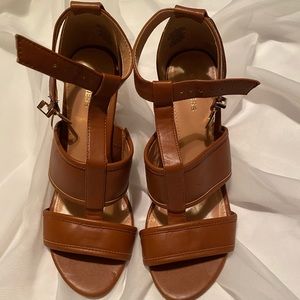 Brown Express wedge heels